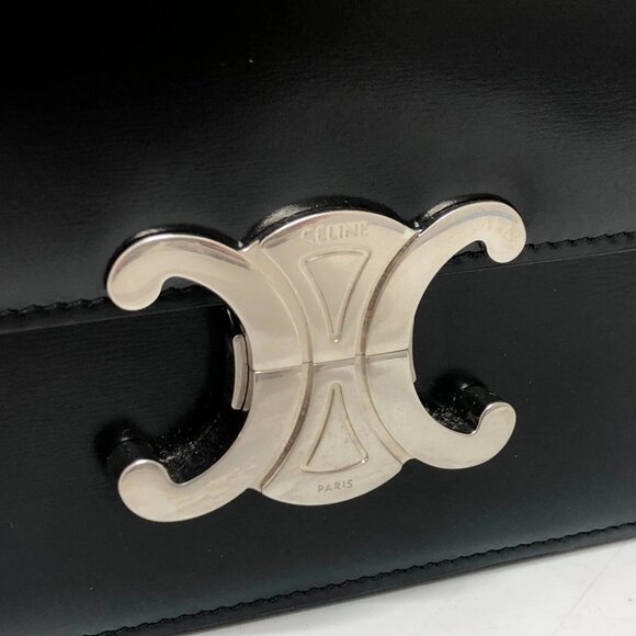 CELINE Triomphe Classic Bag Shoulder Bag Leather SVHardware Black/SilverHardware - Picture 3 of 13